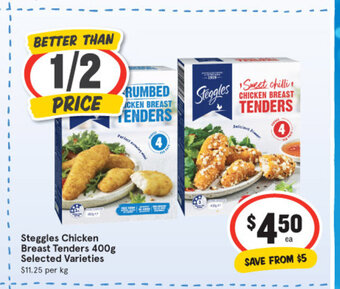 IGA Steggles Chicken Breast Tenders 400g offer
