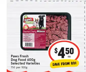 IGA Paws Fresh Dog Food 600g offer