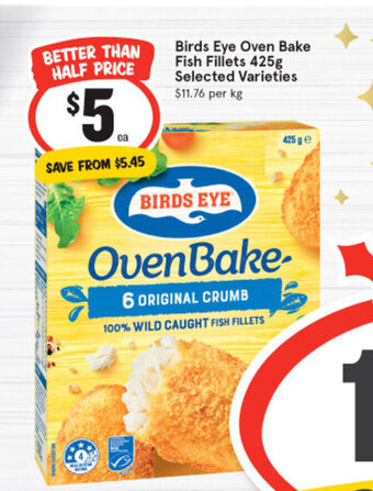 IGA Birds Eye Oven Bake Fish Fillets 425g offer