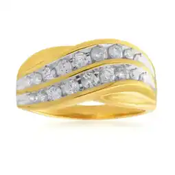 Shiels 9ct Yellow Gold1/2 Carat Diamond Ring Set with 18 Stunning Brilliant Diamonds offer