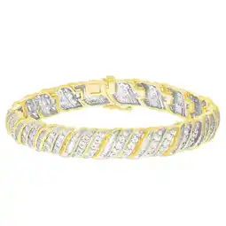 Shiels 9ct Yellow Gold 5 Carat Diamond 18.5cm Bracelet with Brilliants and Baguettes offer