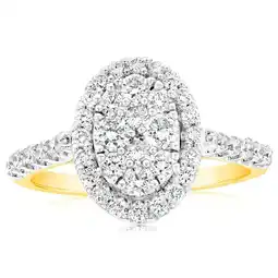 Shiels Luminesce Diamond 1 Carat Oval Dress Ring in 9ct Yellow Gold offer