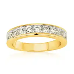 Shiels 9ct Yellow Gold 1 Carat Diamond Ring with 11 Brilliant Diamonds offer
