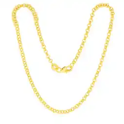 Shiels 9ct Yellow Gold Silverfilled Fancy Belcher 27cm Anklet offer