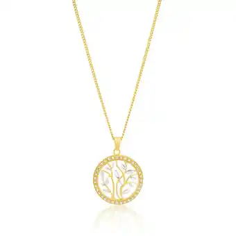 Shiels 9ct Yellow Gold Two-Tone Leaf Pendant with Milgran and Diamond Cutting feature offer