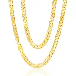 Shiels 9ct Yellow Heavy Gold Curb Flat Bevelled 55cm Chain 200 Gauge offer