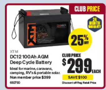 SuperCheap Auto DC12100Ah AGM Deep Cycle Battery offer