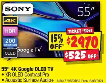 JB Hi-Fi 55" 4K Google OLED TV offer