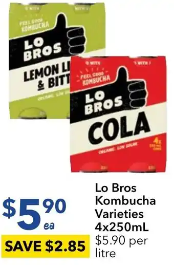 Ritchies Lo Bros Kombucha Varieties offer