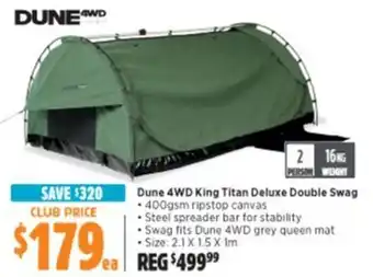 Anaconda Dune 4WD King Titan Deluxe Double Swag offer