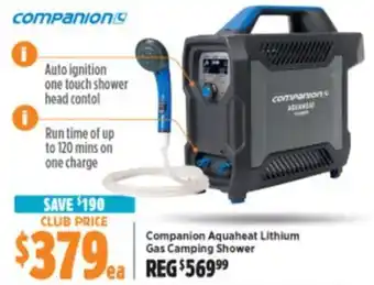 Anaconda Companion Aquaheat Lithium Gas Camping Shower offer