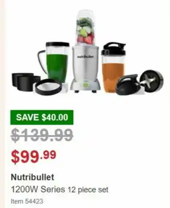 Costco Nutribullet 1200W Series 12 Piece Set offer