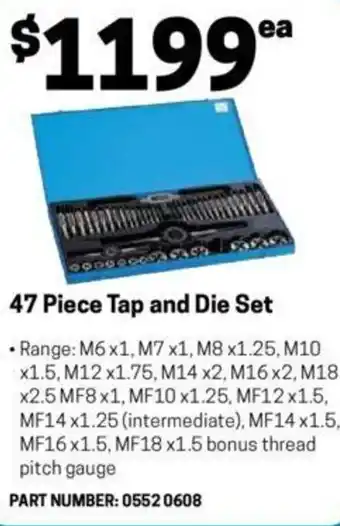 Blackwoods 47 Piece Tap and Die Set offer