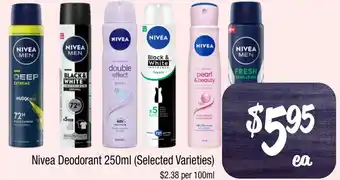 Farmer Jack's Nivea Deodorant offer