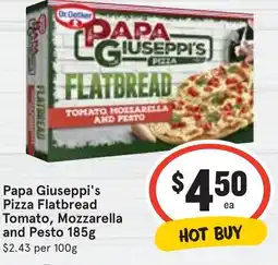 Papa Giuseppi's Pizza Flatbread Tomato, Mozzarella and Pesto