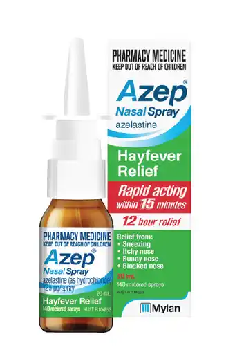 Azep hayfever relief nasal spray 20ml 140 metered sprays