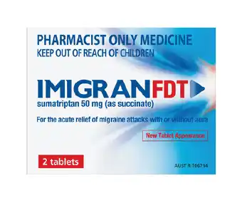 Discount Drug Stores Imigran migraine relief 50mg 2 fast disintegrating tablets offer