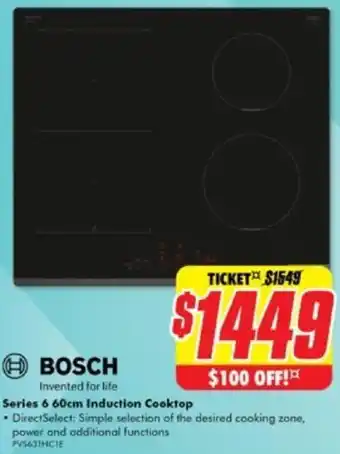 The Good Guys BOSCH Series 6 60cm Induction Cooktop offer
