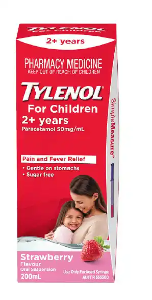 Discount Drug Stores Tylenol for children 2+ years strawberry flavour liquid 200ml offer