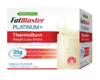 Fatblaster vlcd platinum + thermoburn weight loss shake vanilla flavour 14 x 50g sachets