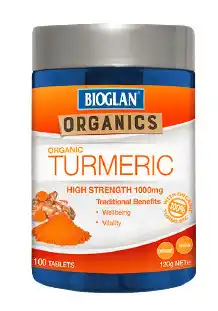 Bioglan organic turmeric 1000mg 100 tablets