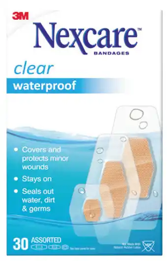 Nexcare clear waterproof 30 assorted bandages