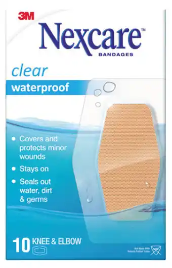 Nexcare clear waterproof bandages large 10 pack