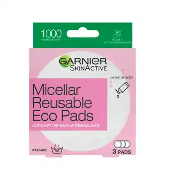Discount Drug Stores Garnier micellar reusable eco pads 3 pack offer