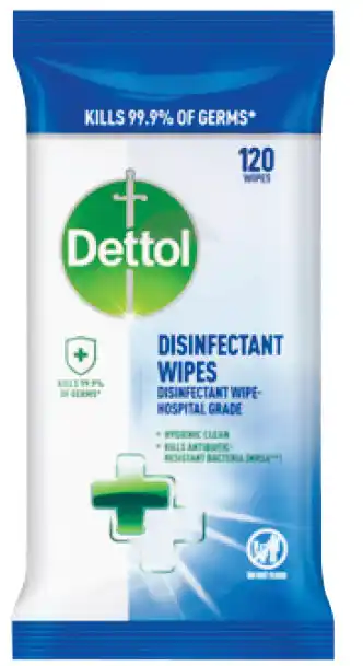 Dettol disinfectant wipes fresh 120 wipes