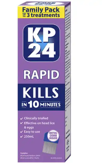 Chemist Discount Centre Kp24 rapid family pack + comb 250ml offer