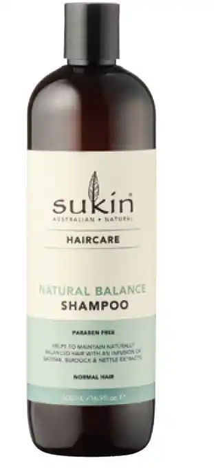 Chemist Discount Centre Sukin haircare natural balance shampoo 500ml offer