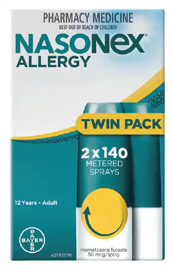 Chemist Discount Centre Nasonex allergy nasal spray 2 x 140 sprays offer