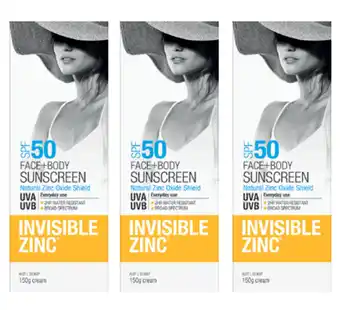 Invisible zinc face & body spf50+ 150ml