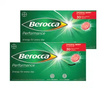 Chemist Discount Centre Berocca performance original berry flavour 30 effervescent tablets offer