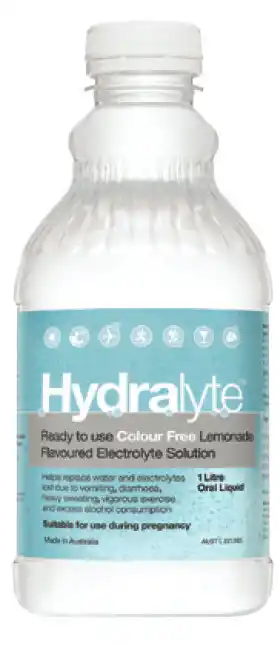 Chemist Discount Centre Hydralyte electrolyte liquid colour free lemonade flavoured 1 litre offer