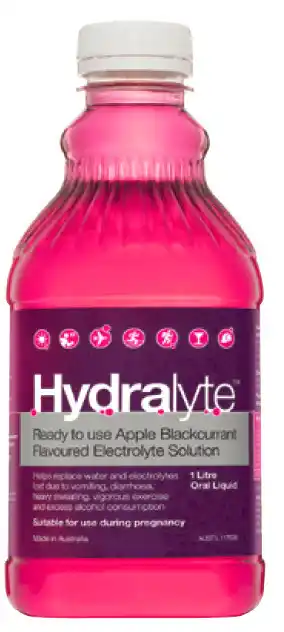Chemist Discount Centre Hydralyte electrolyte liquid apple blackcurrant 1 litre offer