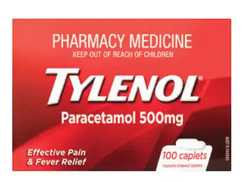 Chemist Discount Centre Tylenol paracetamol 500mg 100 pack offer