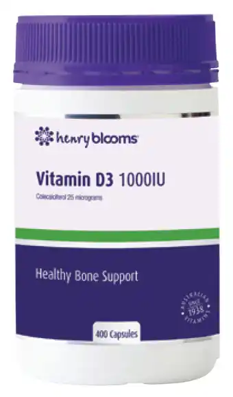 Chemist Discount Centre Henry blooms vitamin d3 1000iu 400 capsule offer