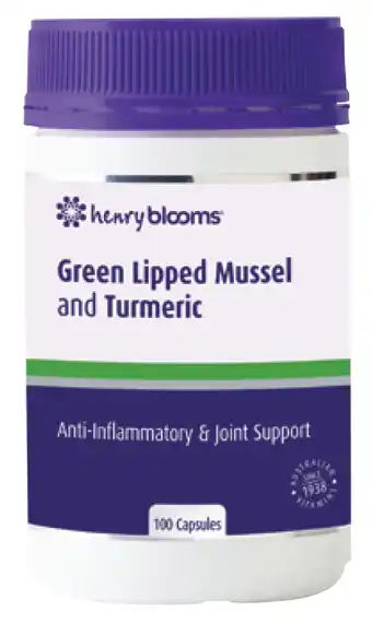 Chemist Discount Centre Henry blooms green lipped mussel and turmeric with biop 100 capsules offer