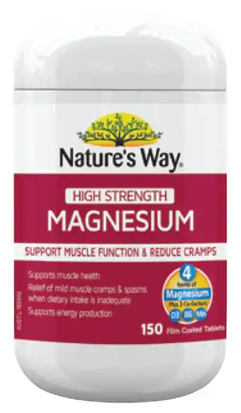Chemist Discount Centre Nature’s way high strength magnesium 600mg 150 tablets offer