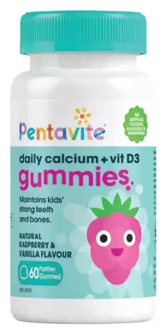 Chemist Discount Centre Pentavite daily calcium + vit d3 gummies 60 packs offer