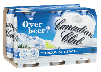 Liquorland Canadian club soda & lime cans 6x375ml offer