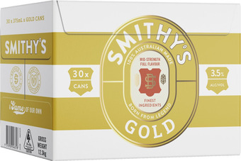 Liquorland Smithy's gold block can 375ml offer