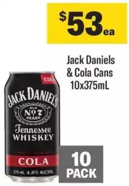 Liquorland Jack Daniels & Cola Cans offer