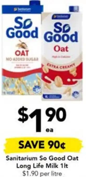 Drakes Sanitarium So Good Oat Long Life Milk offer