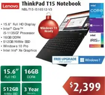 Leader Computers ThinkPad T15 Notebook offer
