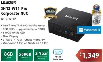 Leader Computers Leader SN13 W11 Pro Corporate NUC offer