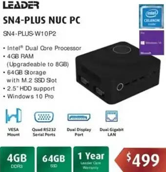 Leader Computers Leader SN4-Plus NUC PC offer