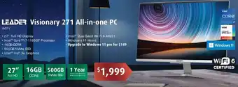 Leader Computers Leader Visionary 271 All-In-One PC offer