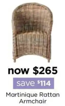 Early Settler Martinique Rattan Armchair offer